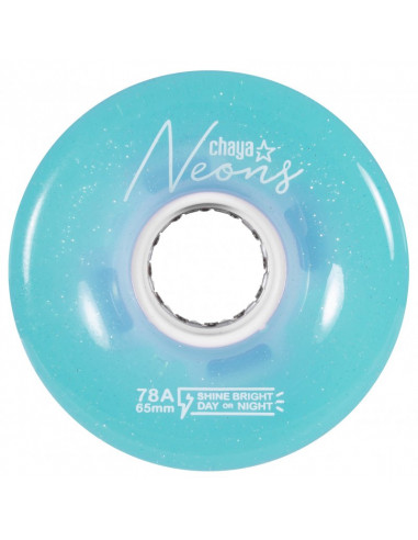 RUEDAS CHAYA QUADS AZUL NEON LED 65mm*38mm/78a,...