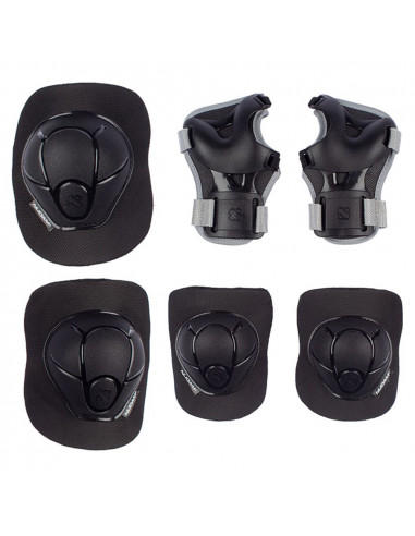 KRF SET PROTECCIONES NIJDAM JR. NEOPRENO NEGRO