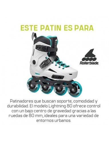 ROLLERBLADE PATINES LIGHTNING 80 W BLANCO/AQUA