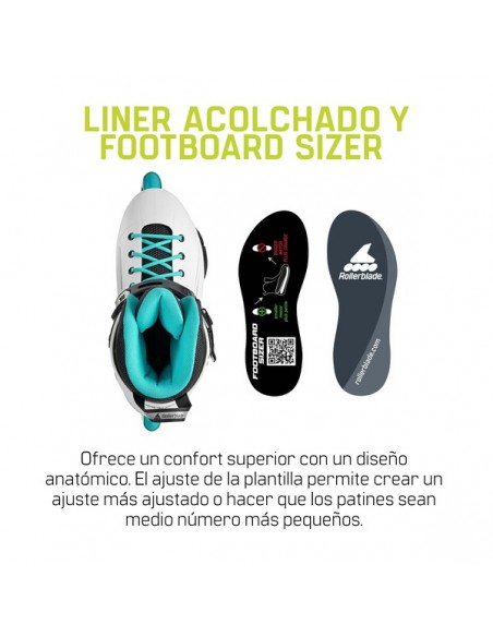 ROLLERBLADE PATINES LIGHTNING 80 W BLANCO/AQUA