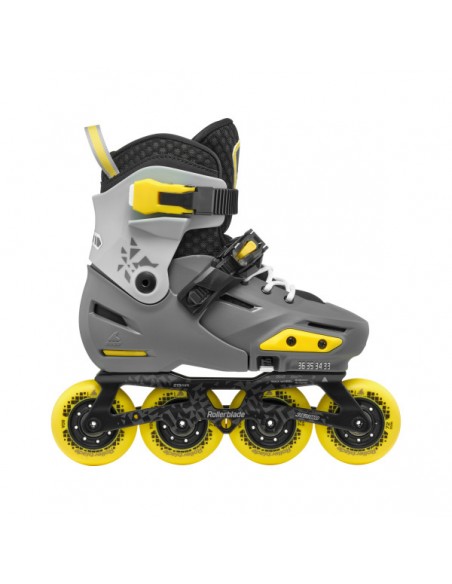 Vista lateral externo Rollerblade Apex carcasa rígida patines niños
