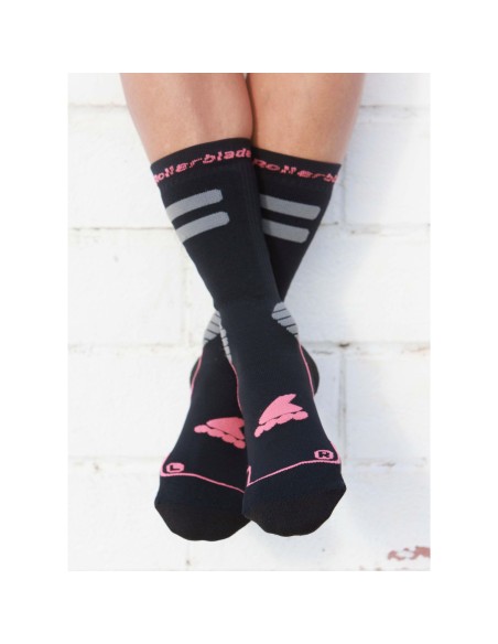 ROLLERBLADE CALCETINES HIGH PERFORMANCE NEGRO/CORAL