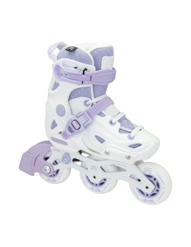 fr skates axs patines infantiles blanco morado vista lateral