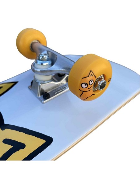 DISEÑO BIG CAT WHITE DEL SKATE COMPLETO MEOW 8 PULGADAS