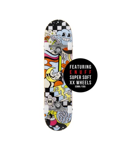 SKATE COMPLETO ENUFF MELTWORLD DAZED 7.75 PULGADAS CON DETALLE RUEDAS