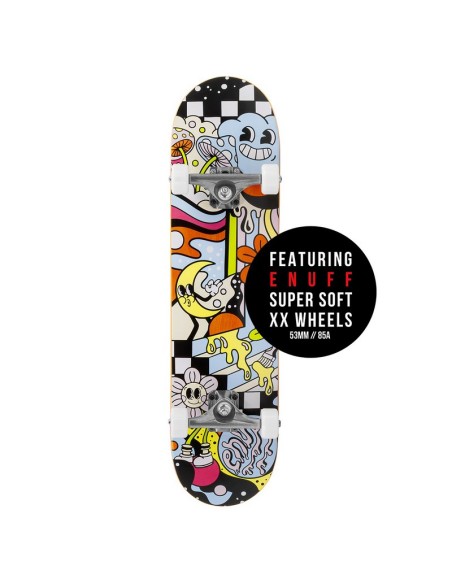 SKATE COMPLETO ENUFF MELTWORLD DAZED 7.75 PULGADAS CON DETALLE RUEDAS