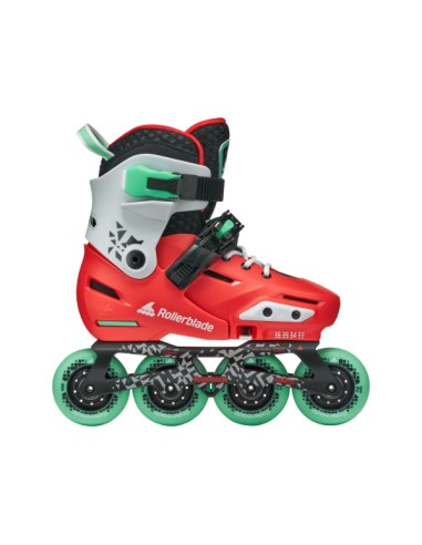 PATINES INFANTILES ROLLERBLADE APEX RED MINT VISTA LATERAL EXTERIOR