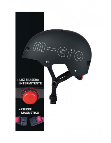 MICRO CASCO NEGRO LED
